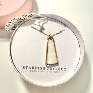 Pillar Mother of Pearl Necklace 14kt Plated Gold